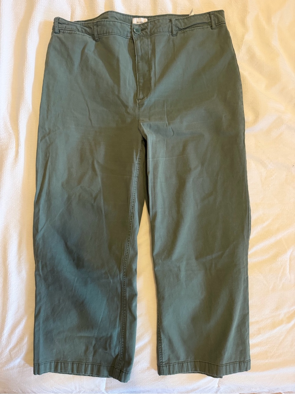 Olive Green Straight-Leg Pants
